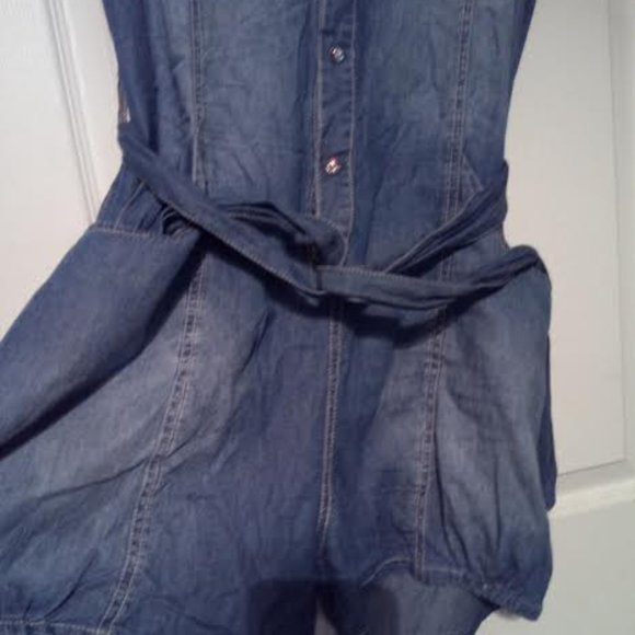 Springfield Light Wash Denim Short Sleeve Romper - Picture 4 of 4